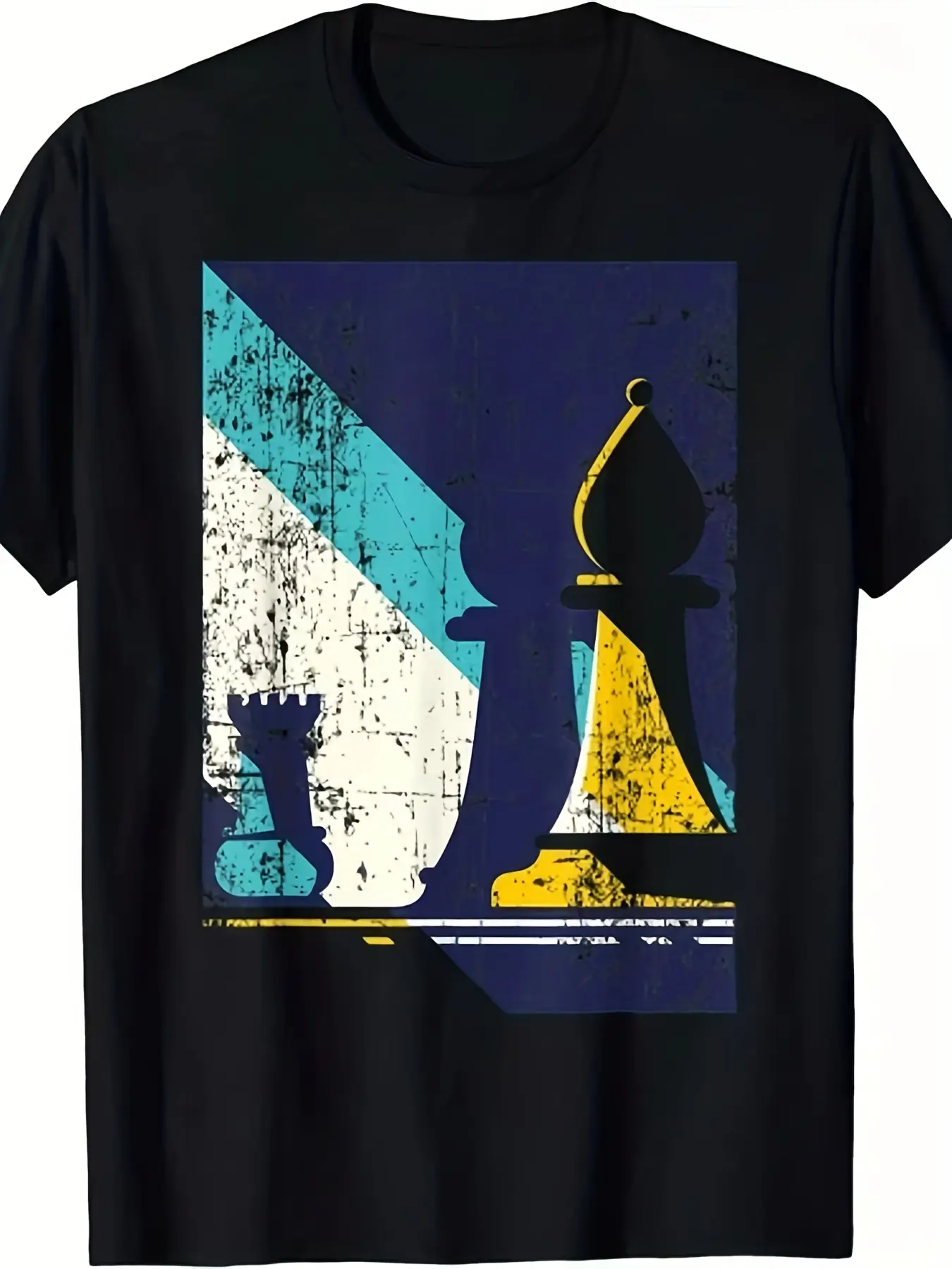 Men's Retro Chess Player T-Shirt - Vintage Chess P unisex soft cotton short sleeve t shirt, vintage graphic casual tee for men women teens, perfect birthday holiday gift for camping travel gym daily street  wear