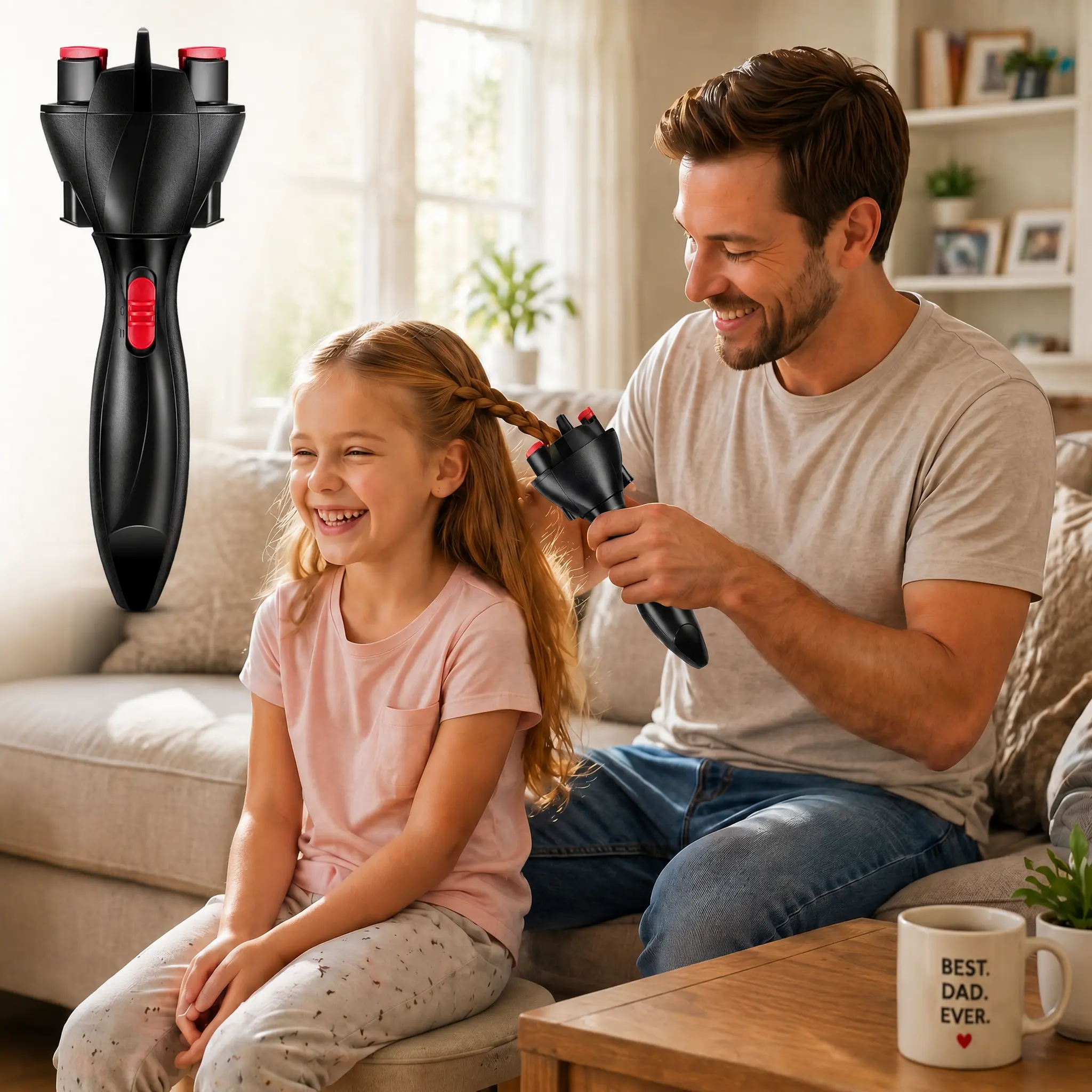 CESTVEEL Automatic Hair Braider, Handheld Auto Twisting Styler for Convenient Styling, Battery Powered Hair Tool for Women and Adults, Automatic Braider, Hair Tool Must Have