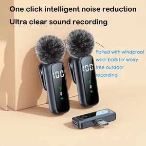 Wireless Microphone for iPhone, iPad, Android, Mini Microphones with LED Indicator & Noise Reduction, Magnetic Clip on Lavalier Microphone for Interview Video Recording Podcast YouTube Tiktok Vlogging