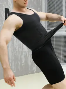 Men's Seamless Compression Tank Top, Breathable Stretch Body Shaping Undershirt, Lightweight Athletic Vest for Gym, Workout & Daily Wear