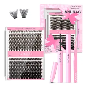 Natural Eyelash Extension Kit 240Pcs Eyelash String Kit Slim Eyelash Extensions9-17mm Individual Eyelash Extensions with Bonding and Sealing Eyelash Adhesive, Eyelash Extensions, Cosmetics, Gifts，Christmas gifts, New Year gifts, Black Friday