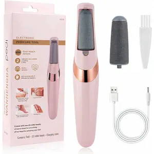 Electric Foot File, USB Rechargeable Feet Callus Remover with 2 Speed of Replacement Rollers & LED Lights, Professional Hard Skin Remover Foot Care Tools for Cracked Heels Calluses & Dead Skin