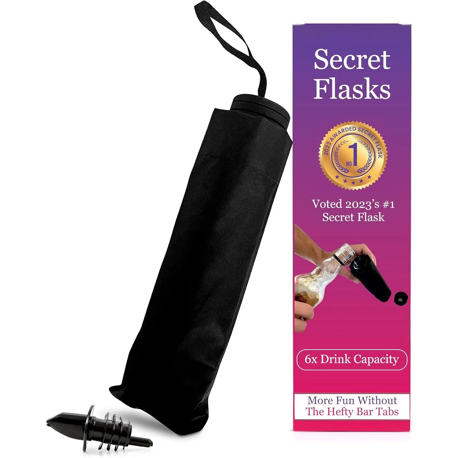 Secret Flasks - Umbrella Flask - 8 Oz (6 Drink) Capacity - Your Liquor into Any Event with This Secret Flask & Say Goodbye to Overpriced Bar Tabs