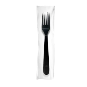 CCF Individually Wrapped Heavy Weight PP Plastic Fork - Black 1000 Pieces/Case