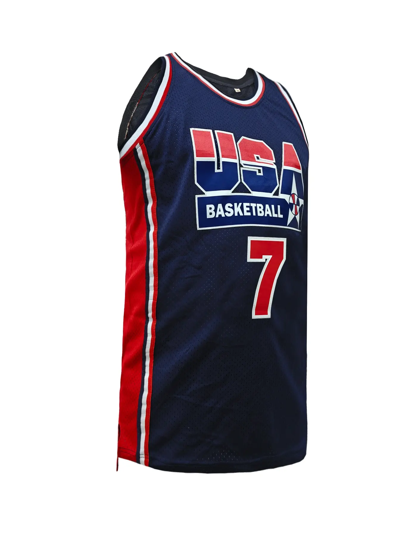 2025 New Design USA#7 Men's Basketball Breathable Round Neck Sportswear Sleeveless Boys Training Uniform Team T-shirt Sports Tees Athletic Tops Embroidered Basketball Jersey Fashion Tops Casual Workout Tops Casual Sports Jersey Sports Clothing