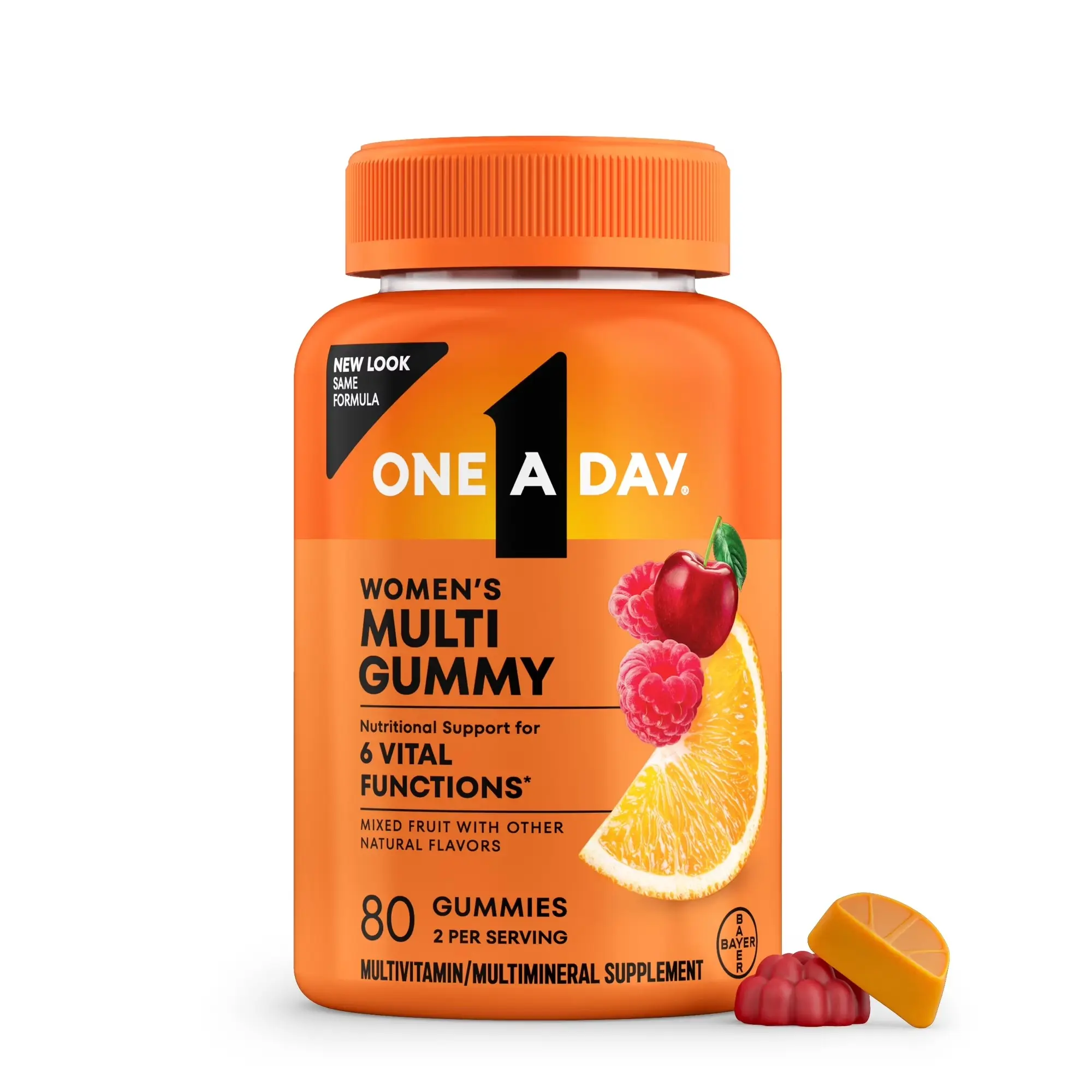 1 A Day Women's Multivitamin Gummy Dietary Supplement, Edible Gummy Form with B Vitamins, Biotin, Skin Health Support, Essential Nutrients, Energy & Nutritional Support, 80 Count