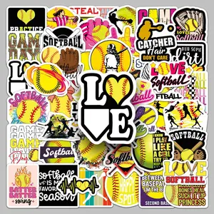 50 Cool and Trendy Softball Graffiti Stickers, Sticker Decals, Suitable for Scrapbooks, Diaries, Laptops, Water Bottles, Cars, and Other Faith-based Designs—gifts with Positive Messages.