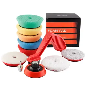 Drill polishing kit, 11 count 3-Inch Buffing Polishing Pads,   Drill Buffing Pad, Polishing Pads Kit,  Buffer Polisher Kit Drill Buffing Kit for  Polishing, Waxing, Sealing