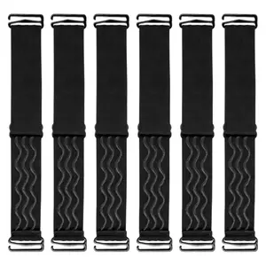 6PCS Elastic Band for Wigs, Wigs Band No Slip, with Non-Slip and Removable Buckles, Elastic Wig Strap to, for Glueless Wig(Black)