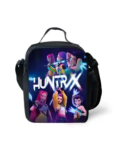 Demon Hunter Girl Group Printed Single-Sided Shoulder Strap Durable Lunch Bag Lunch Box Bag