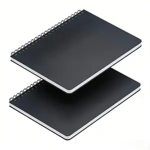 2-Pack Blank Spiral Notebook Set, Kraft Paper Soft Cover Journal, Sketchbook Diary, Student Office Travel Supplies