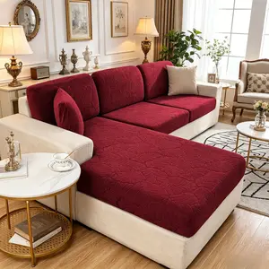 Stretch Jacquard Sectional Sofa Cover Set, Machine Washable, Living Room Sofa Slipcovers, L-Shaped Couch Cover for Sofa, Pet-Resistant Furniture Protectors