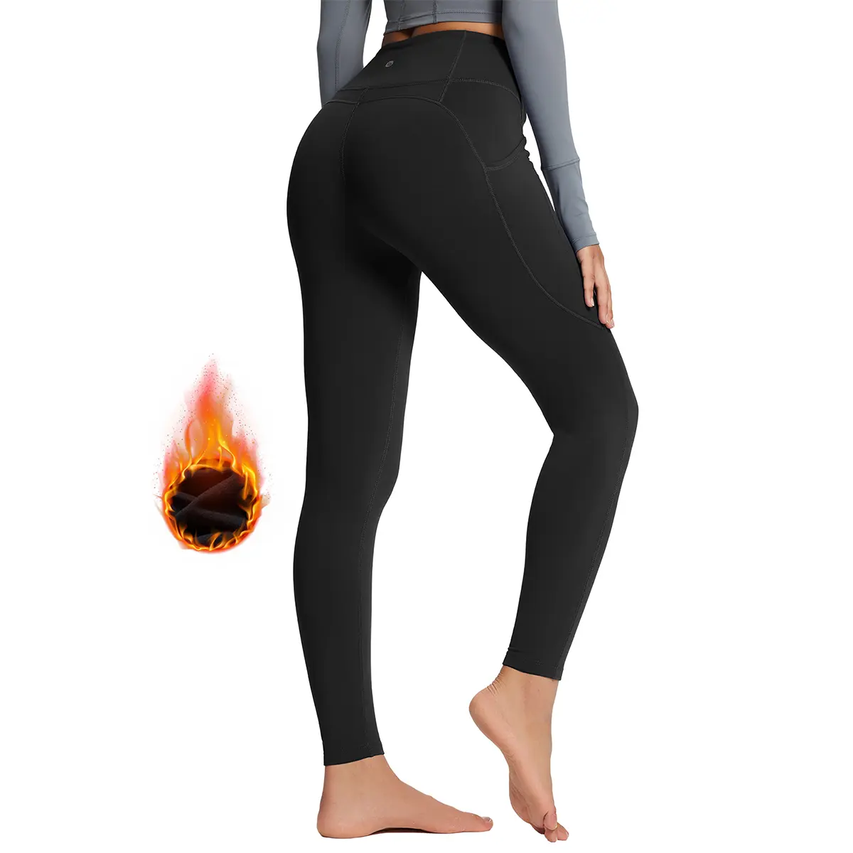 baleaf Women's 25" Fleece Lined Leggings, High Waist Ultra Soft Thermal Thick Yoga Pants with Pockets for Winter Workout, Thick Leggings, Athletic Women's Sports Leggings