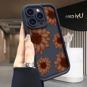 Sunflower Soft Case for  iPhone 16 16e 17 Air 15 14 13 12 11 Pro Max Plus X XS Shockproof Drop Protection Rugged Durable Silicone Cover