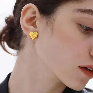 Gold Nugget Earrings for Men Women Round Heart Nugget Earrings Gold Plated Small Nugget Earrings Studs Cookie Nugget Stud Earrings Gold Jewelry nuggetjewelry