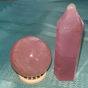 Rose Quartz Tower & Sphere Duo