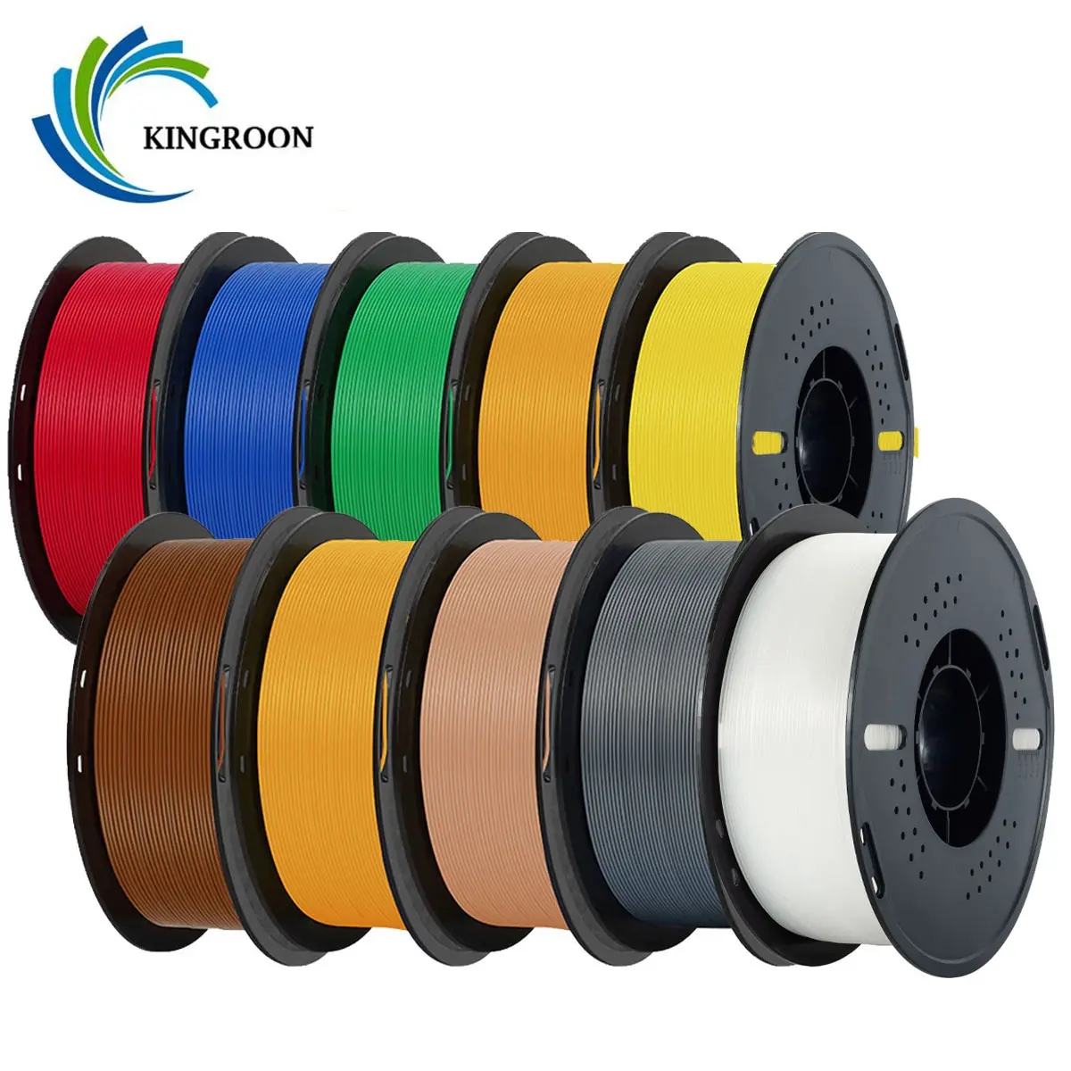 KINGROON PLA Filament 10KG (10x1KG) 1.75mm +/- 0.02mm, 3D Printer Bulk Bundle - 10Colors Value Pack for FDM Printing