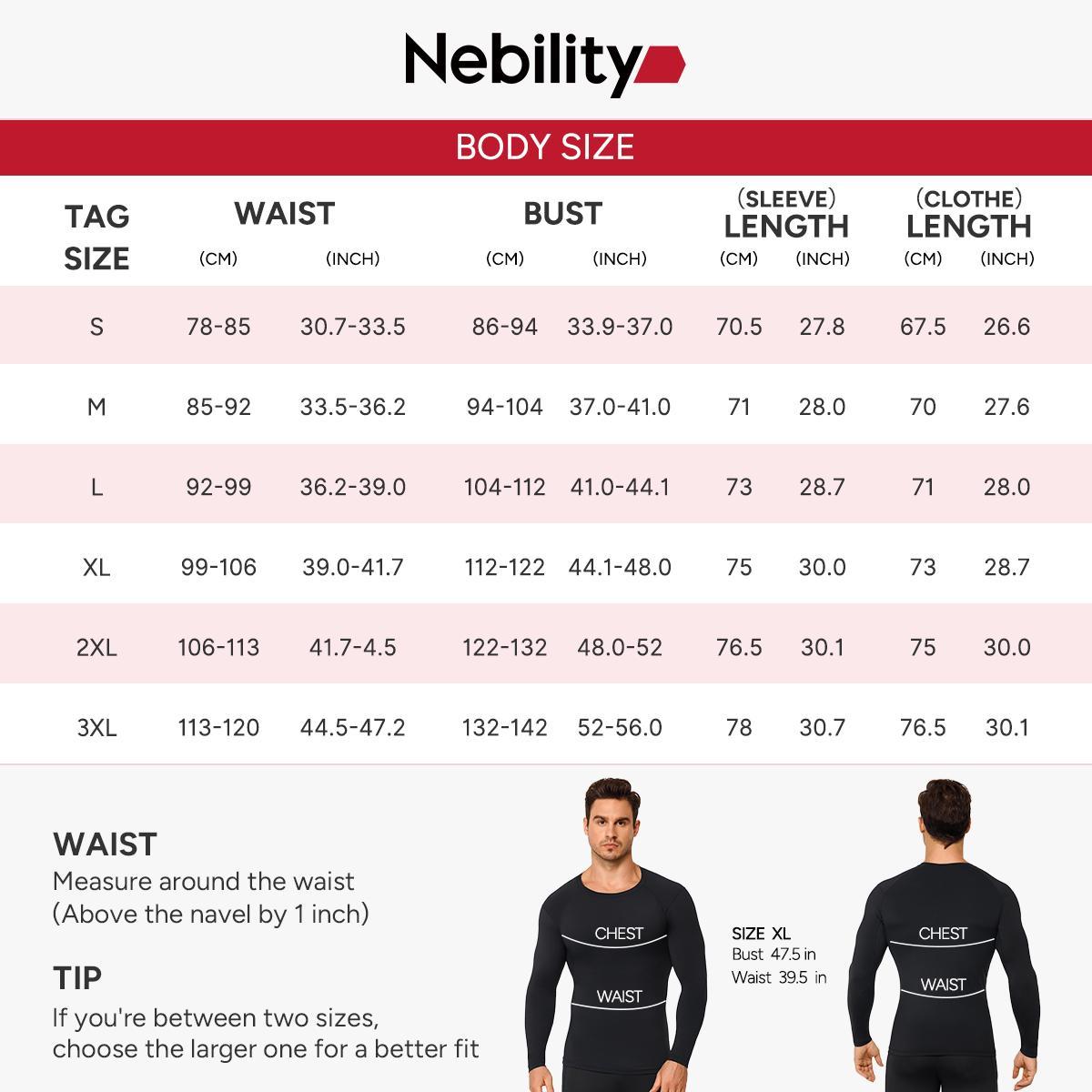 【Clearance】Nebility Men's High Compression Long Sleeves Quick Dry Moisture Wicking Shirts for Fishing Workout Gym UPF SPF Sun Protection T-Shirts with High Elasticity compression shirts