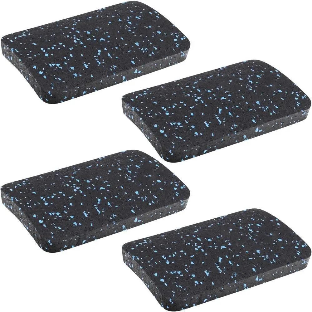 12-Pack Rectangular Anti-Slip Rubber Exercise Equipment Support Pads, Heavy-Duty Floor Protection for Home Gym Machines, Weight Benches, Anti-Slip Grip, Gym Support, Rectangular Pads, No, Anti-Slip Surface
