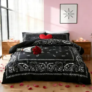 3-Piece Paisley/mandala Floral Quilt Set, Includes 1 Duvet Cover + 2 Pillowcases, No Core, Valentine's Day Gift, Home Decor Present