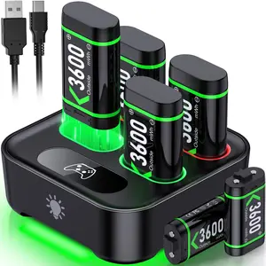 6x3600mWh Rechargeable Battery for X-1/Series X|S Controllers, X-Series X Controller Battery Charger Station for X-1/One S/One X/Elite(4/6 Packs)