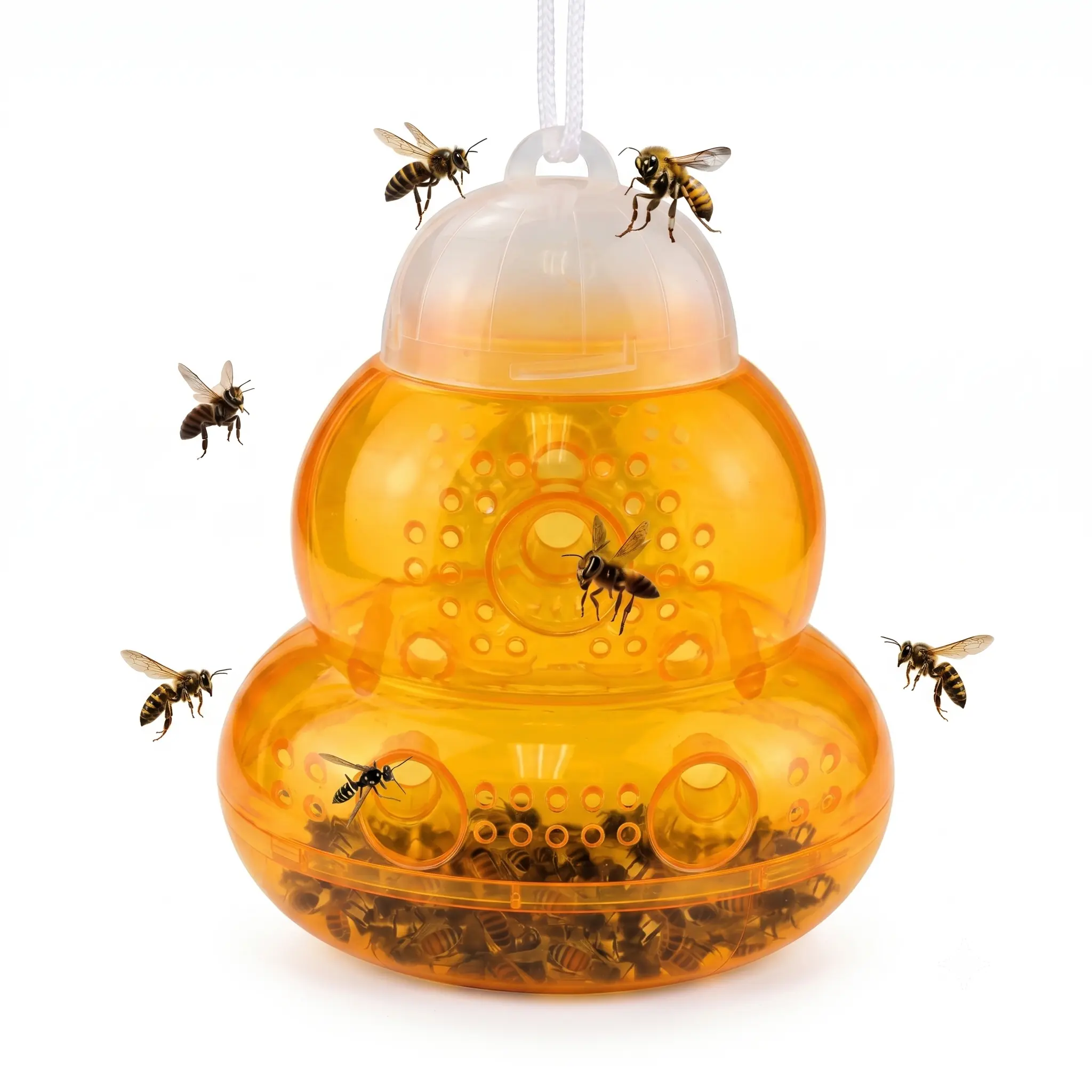 Wasp Trap, Bee Trap Catcher, Outdoor Hanging Wasp Trap, Non-Toxic Yellow Jacket & Hornet Catcher, Reusable and Easy to Use