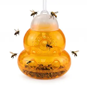 Wasp Trap, Bee Trap Catcher, Outdoor Hanging Wasp Trap, Non-Toxic Yellow Jacket & Hornet Catcher, Reusable and Easy to Use