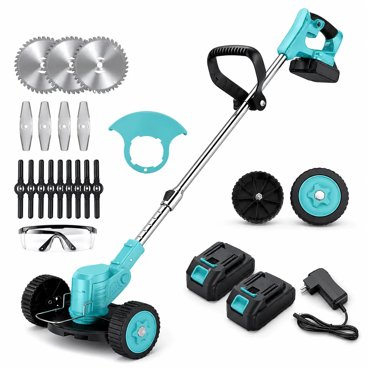 Cordless Electric Weed Wacker - 3-in-1 String Trimmer Lawn Tool with 2 Batteries for Garden Use Cordless Electric Weed Wacker - 3-in-1 String Trimmer Lawn Tool with 2 Batteries for Garden Use