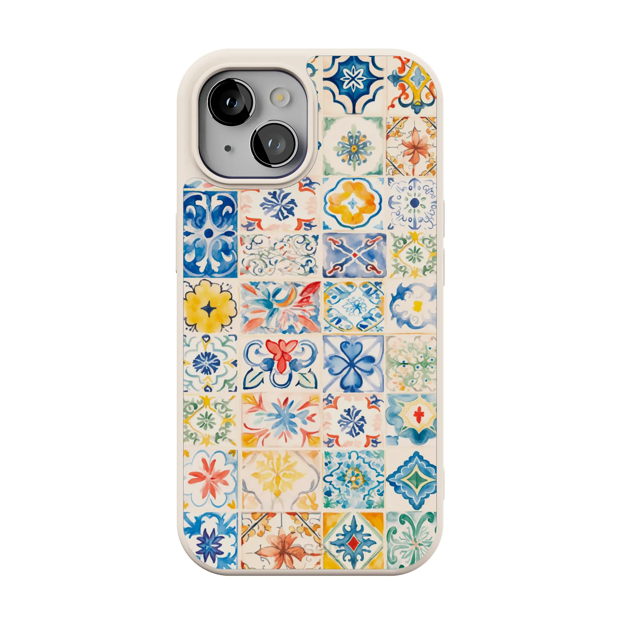 Casely iPhone 15 Case | Dolce Vita | Tuscan Tiles | Align Soft-Touch Flexible Bumper Case | Compatible with MagSafe