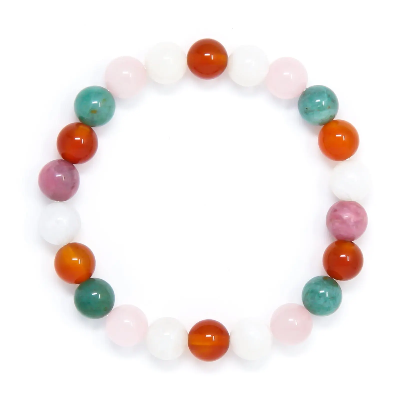 Fertility Bracelet with Rose Quartz, Carnelian & Moonstone