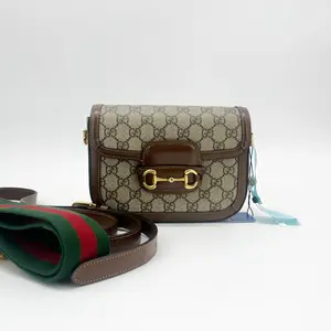 Pre-owned GUCCI Monogram Canvas Shoulder Bags Horsebit 1995 Mini shoulder bag