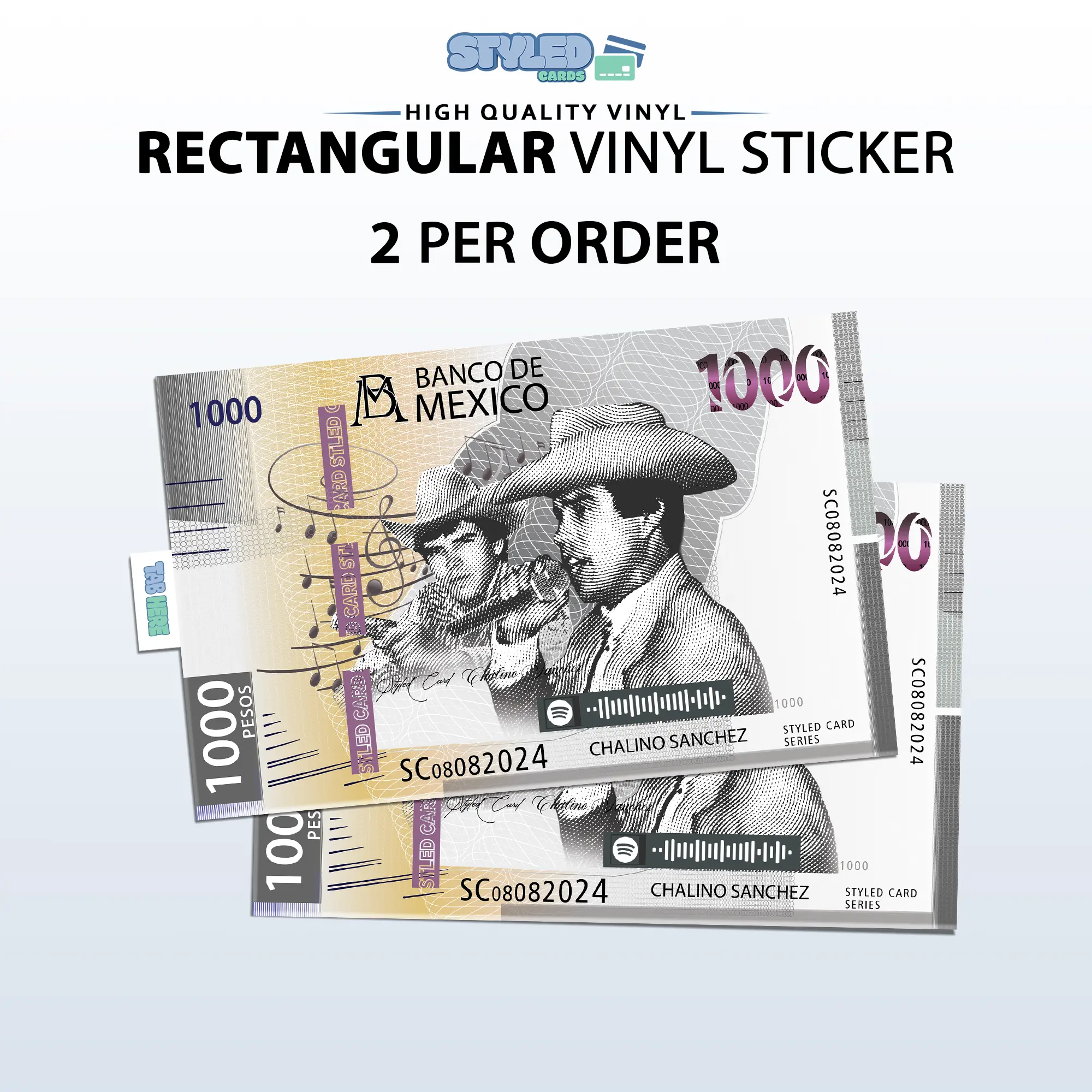 chalino sanchez with spotify rectangular vinyl sticker