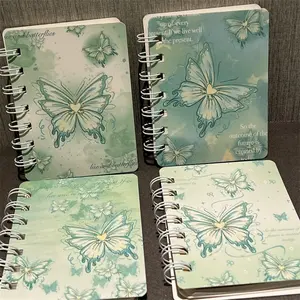 Butterfly-Themed A7 Spiral Notebooks, Note Taking Notebook, Notebook Set, 4/8-Pack, Perforated Pages, Durable Roll Binding, High-Quality Paper, Ideal for Office & School Use