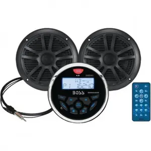 Boss Audio  System with Mechless AM - FM Receiver, Speakers & Antenna, Black