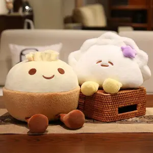 New Funny Food Baozi Dumpling Plush Toys Cozy Soft Cartoon Throw Pillow Cute Kids Companion Creative Room Decor Nice Gift