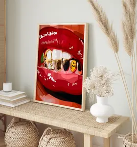 Grillz Girl Poster, Black Woman Printable, Fashion Wall Art