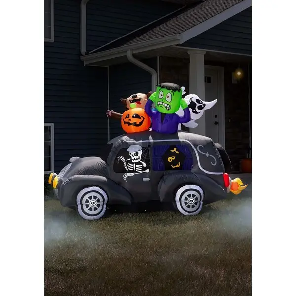 4FT Spooky Hearse Inflatable Decoration