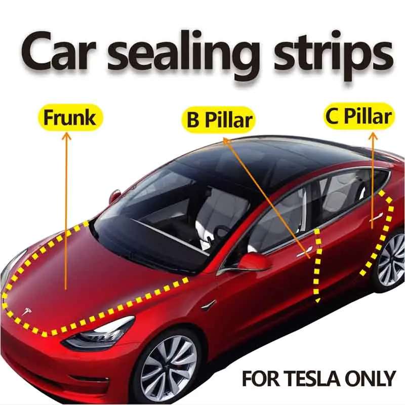 Tesla Noise Reduction Kit - Seal Strips for Model 3/Y - Easy to Install, Blocks Wind/Noise/Dust