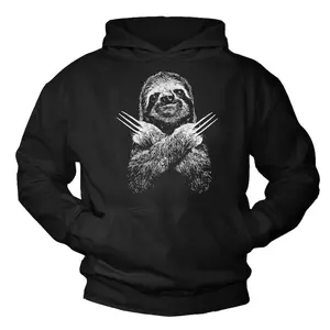 MAKAYA Mens Hoodie Sloth Print Funny Animal Sweatshirt, gif for men