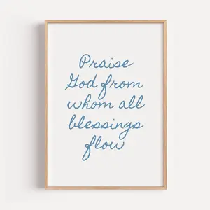 Doxology Christian Wall Art: Minimalist Bible Verse Poster Z