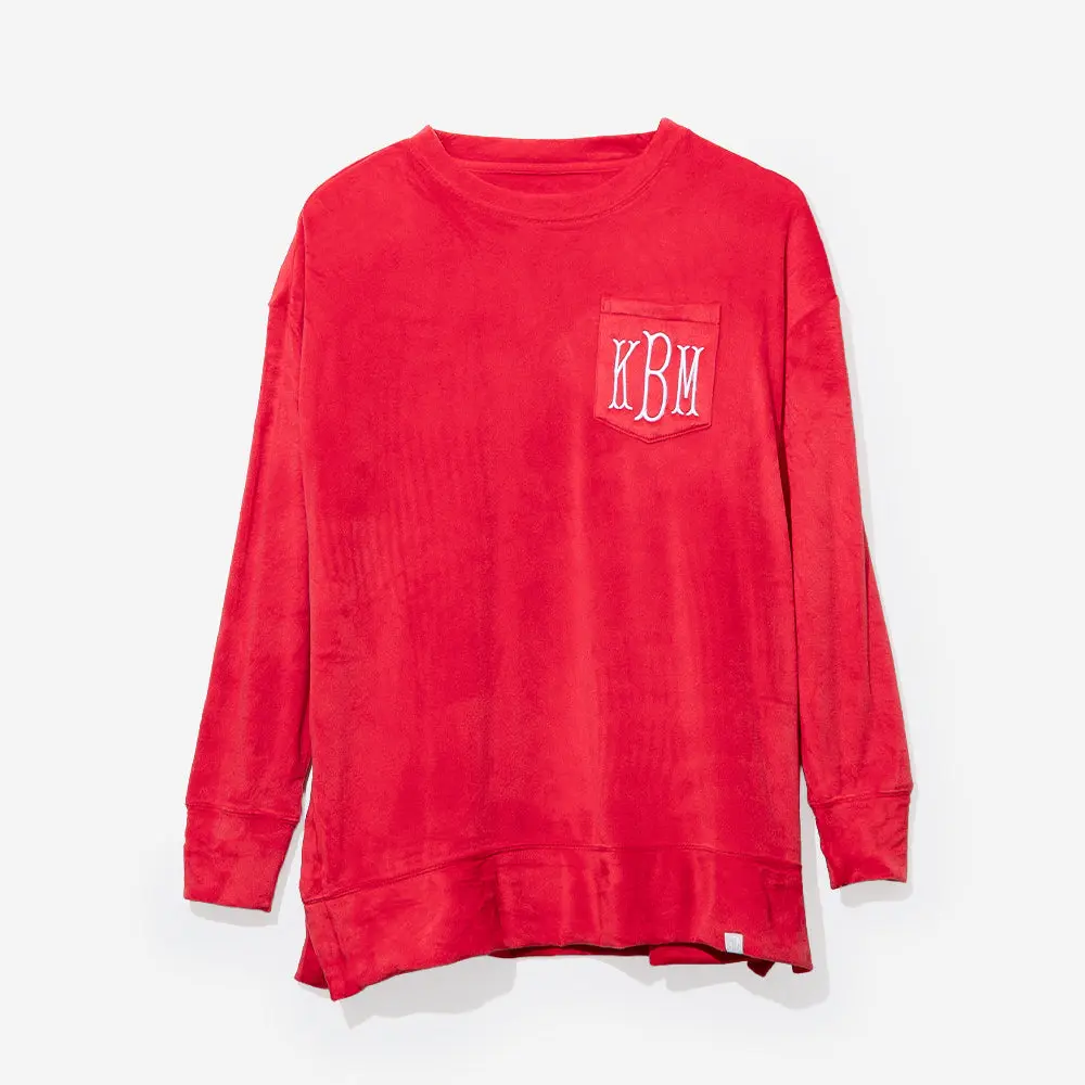 Monogrammed Softspun Sweatshirt | Red Monogrammed Softspun Sweatshirt | Red