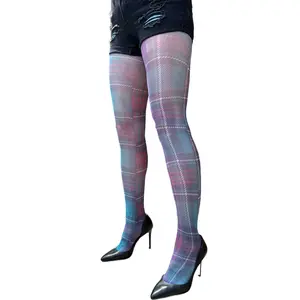Women's Teal Plaid Tights