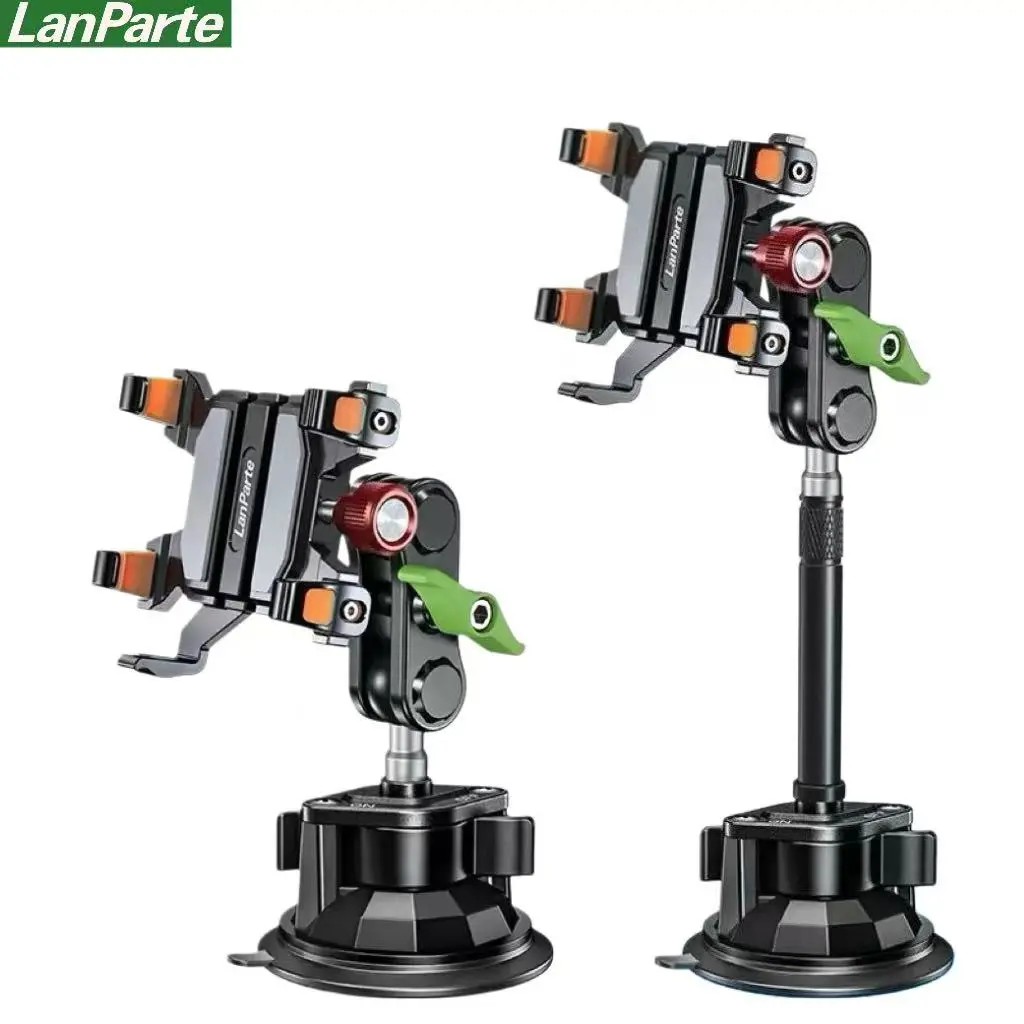 LanParte 5-Claw All-Metal Heavy-Duty Car Phone Holder - 2026 Upgraded Extended Vacuum Suction, Anti-Shake, Shockproof, 1-Hand Operation, Universal for 6.1-7.2in Phones, Car Gadgets for Truck SUV Windshield, Clamping Mounts & Holders Bundle, Car Mount Brac