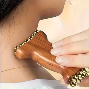 Green Sandalwood Gua Sha Facial Neck Massager - Ergonomic Anti-Allergy Wood Handle | Deep Tissue Pressure Tool for Face/Jaw | Ideal Gift for Home/Spa/Office | Premium Skin Care Accessory | Body Care | Deep Tissue Relief | Facial Sculpting Tool