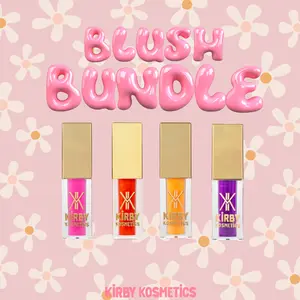 Kirby Kosmetics Rosy Blush Bundle - 4 liquid blushes infused with collagen and mica Flawless Cosmetic Makeup