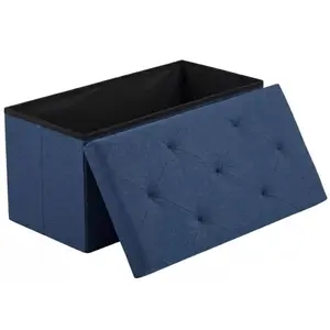 Foldable Storage Ottoman Bench 30 Inch, Foot Rest Stool with Hidden Storage & Padded Seat, 660lbs Capacity End of Bed Bench for Living Room Bedroom Entryway, Space-Saving Collapsible Ottoman