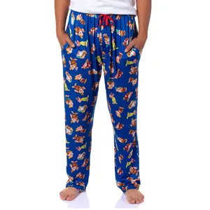 Disney Men's Snow White and The Seven Dwarfs AOP Adult Lounge Sleep Pajama Pants with Drawstring Elastic Waistband