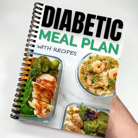 Diabetes Meal Plan Cookbook with Recipes, Spiral-Bound Recipe Organizer for Type 1/Type 2 Diabetes Management, Gluten-Free & Vegan, 5.5x8.3 Inches, Gift for Diabetics, Healthy Cookbook