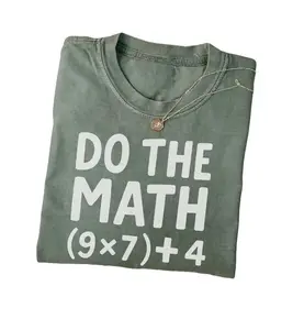 Oversized Math Teacher T-Shirt, Vintage Cotton Do The Math (9×7)+4 Graphic Tee, Retro Funny Shirt for Men, Aesthetic School Top, Trendy Math Apparel, Unique Gift for Him