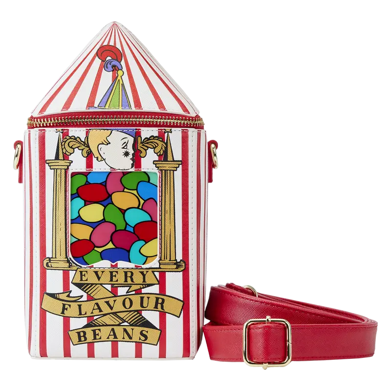 Loungefly Harry Potter Bertie Bott’s Every Flavour Beans Figural Crossbody Bag, Casual Trendy Stripe Vegan Leather Purse, Casual Trendy Purse, Crossbody Purse Handbags
